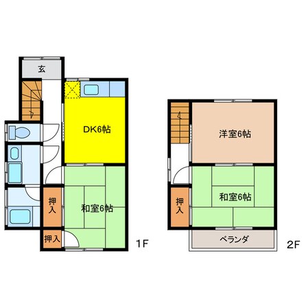 大洞貸家の物件間取画像